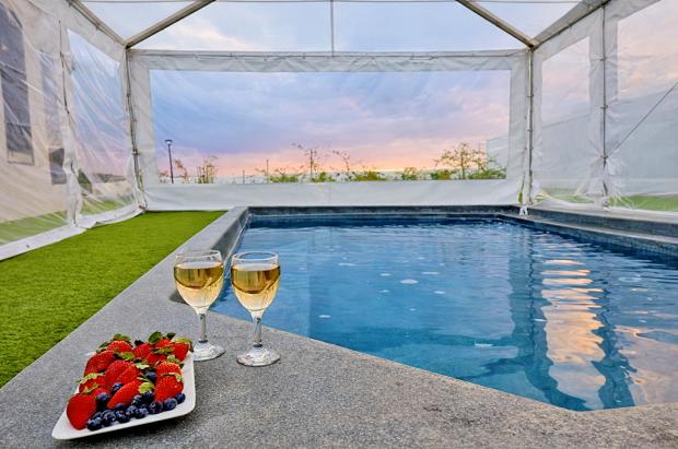 בריכה פרטית 4*2 מחוממת ומקורה בעונה - Suite galiléenne de luxe réservée aux couples